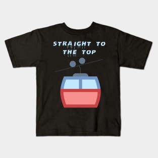 Straight To The Top, Mountain Hoodie, Slalom skiing, skiing stickers Kids T-Shirt